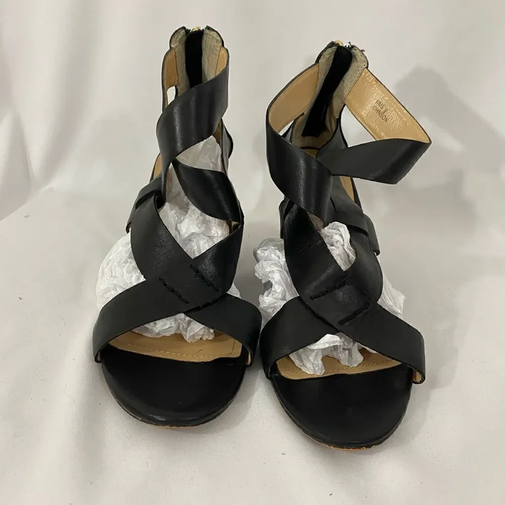 Hive & Honey Black Strappy Ankle Strap Wedge